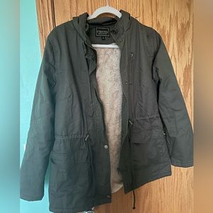 Lightweight fall coat size medium forest green